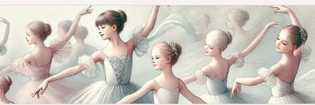 Young ballet dancers in elegant tutus perform graceful poses, showcasing their passion for dance and artistry in a serene, soft-toned setting.